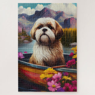 Lhasa Apso op een peddel: Een landschappelijk avon Legpuzzel