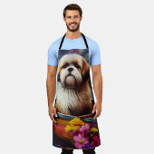Lhasa Apso op een peddel: Een landschappelijk avon Schort (Gedragen)