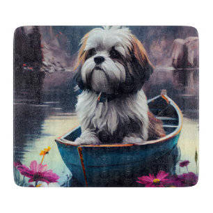 Lhasa Apso op een peddel: Een landschappelijk avon Snijplank
