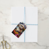 Lhasa Apso op een peddel: Een Schilderachtig avont Cadeaulabel (Met Touw)