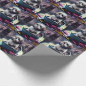 Lhasa Apso op een peddel: Een Schilderachtig avont Cadeaupapier (Hoek)