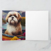 Lhasa Apso op een peddel: Een Schilderachtig avont Kaart (Binnen)