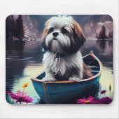 Lhasa Apso op een peddel: Een Schilderachtig avont Muismat (Voorkant)