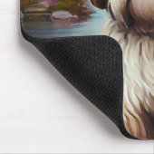 Lhasa Apso op een peddel: Een Schilderachtig avont Muismat (Hoek)