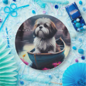 Lhasa Apso op een peddel: Een Schilderachtig avont Papieren Bordje (Feest)