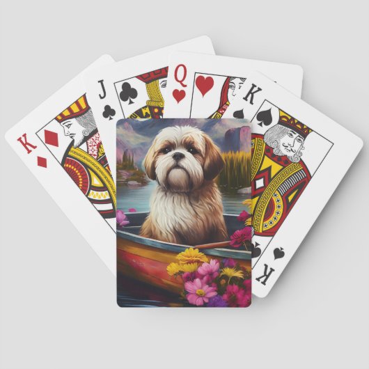 Lhasa Apso op een peddel: Een Schilderachtig avont Pokerkaarten (Achterkant)