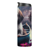 Lhasa Apso op een peddel: Een Schilderachtig avont Thermosbeker (Geroteerd rechts)