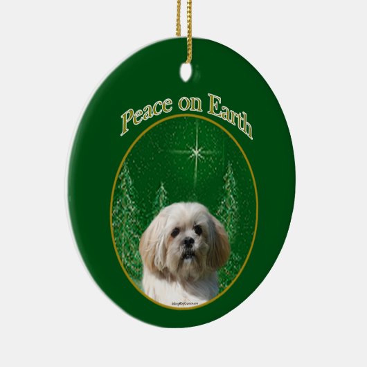 Lhasa Apso Peace Keramisch Ornament (Rechts)