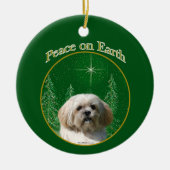Lhasa Apso Peace Keramisch Ornament (Voorkant)