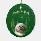 Lhasa Apso Peace Keramisch Ornament (Links)