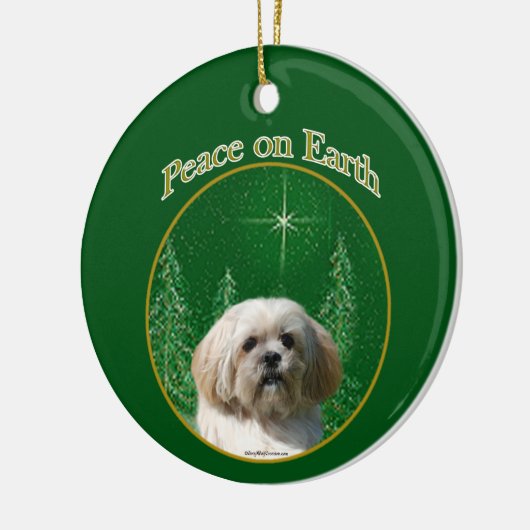 Lhasa Apso Peace Keramisch Ornament (Links)