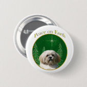Lhasa Apso Peace Ronde Button 5,7 Cm (Voorkant /achterkant)