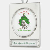 Lhasa Apso Persoonlijke Kerstmis Verzilverd Banner Ornament (Links)