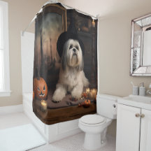 Lhasa Apso Pompoenen Halloween Griezelen