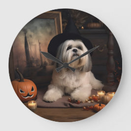 Lhasa Apso Pompoenen Halloween Griezelen Grote Klok