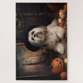 Lhasa Apso Pompoenen Halloween Griezelen Legpuzzel (Verticaal)