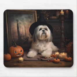 Lhasa Apso Pompoenen Halloween Griezelen Muismat