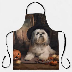 Lhasa Apso Pompoenen Halloween Griezelen Schort