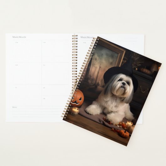 Lhasa Apso Pompoenen Halloween Griezels Planner (Display)