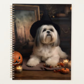 Lhasa Apso Pompoenen Halloween Griezels Planner (Voorkant)