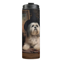 Lhasa Apso Pompoenen Halloween Griezels Thermosbeker