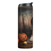 Lhasa Apso Pompoenen Halloween Griezels Thermosbeker (Gedraaid links)
