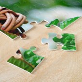 Lhasa Apso Puppy Dog in een mandje Legpuzzel (Zijkant)