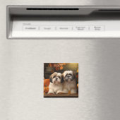Lhasa Apso Puppy Herfst Verrukking Pompoen Magneet (Insitu (Vaatwasser))