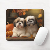 Lhasa Apso Puppy Herfst Verrukking Pompoen Muismat (Met muis)
