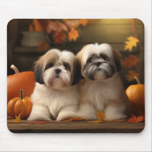 Lhasa Apso Puppy Herfst Verrukking Pompoen Muismat
