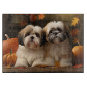 Lhasa Apso Puppy Herfst Verrukking Pompoen Snijplank (Voorkant)