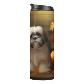 Lhasa Apso Puppy Herfst Verrukking Pompoen Thermosbeker (Geroteerd rechts)