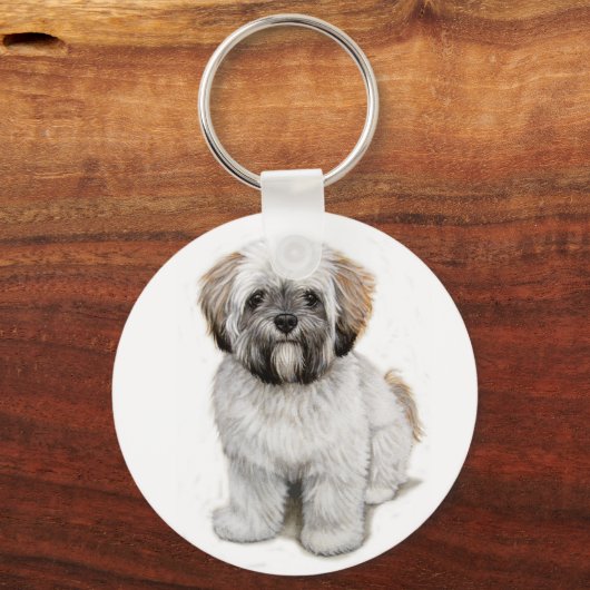Lhasa apso Puppy keyring Sleutelhanger (Voorkant)