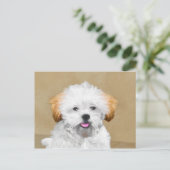 Lhasa Apso Puppy Painting - Cute Original Dog Art Briefkaart (Staand voorkant)
