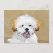 Lhasa Apso Puppy Painting - Cute Original Dog Art Briefkaart (Voorkant)