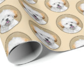 Lhasa Apso Puppy Painting - Cute Original Dog Art Cadeaupapier (Rol Hoek)