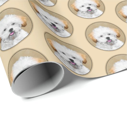 Lhasa Apso Puppy Painting - Cute Original Dog Art Cadeaupapier (Rol Hoek)