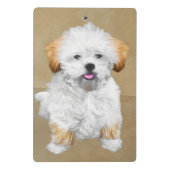Lhasa Apso Puppy Painting - Cute Original Dog Art Mini Klembord (Achterkant)