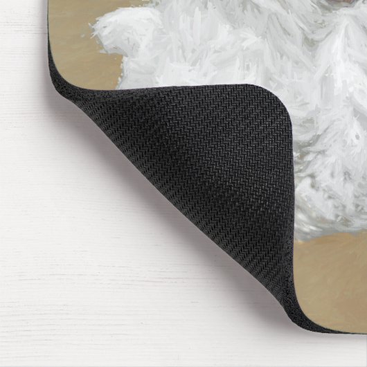 Lhasa Apso Puppy Painting - Cute Original Dog Art Muismat (Hoek)