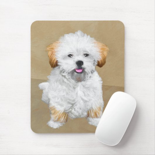 Lhasa Apso Puppy Painting - Cute Original Dog Art Muismat (Met muis)