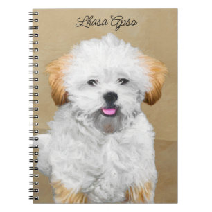 Lhasa Apso Puppy Painting - Cute Original Dog Art Notitieboek