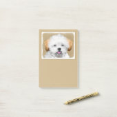 Lhasa Apso Puppy Painting - Cute Original Dog Art Post-it® Notes (Op bureau)