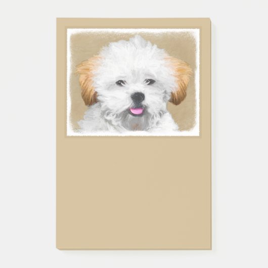 Lhasa Apso Puppy Painting - Cute Original Dog Art Post-it® Notes (Voorkant)