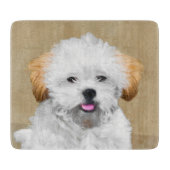 Lhasa Apso Puppy Painting - Cute Original Dog Art Snijplank (Voorkant)