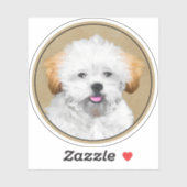 Lhasa Apso Puppy Painting - Cute Original Dog Art Sticker (Vel)