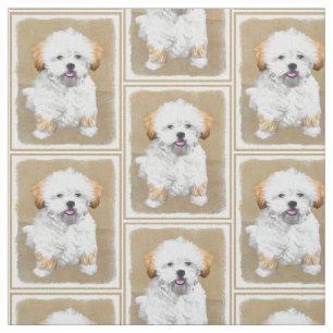 Lhasa Apso Puppy Painting - Cute Original Dog Art Stof