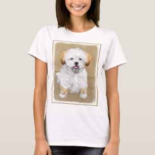 Lhasa Apso Puppy Painting - Cute Original Dog Art T-shirt