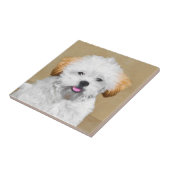 Lhasa Apso Puppy Painting - Cute Original Dog Art Tegeltje (Zijkant)