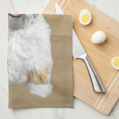 Lhasa Apso Puppy Painting - Cute Original Dog Art Theedoek (Quarter Fold)