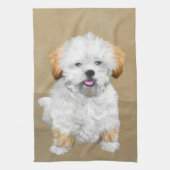 Lhasa Apso Puppy Painting - Cute Original Dog Art Theedoek (Verticaal)